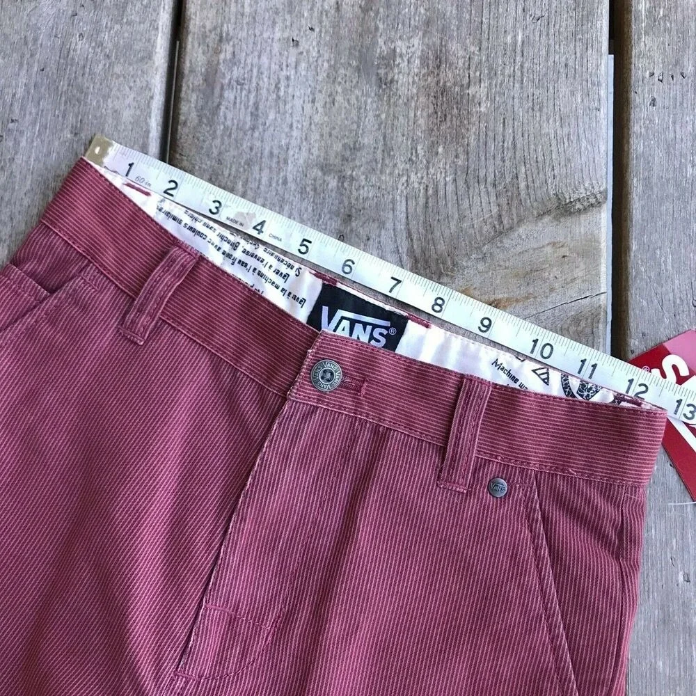 Vans Boys Shorts Size 10 Sliver Vintage‎ Red Striped NEW